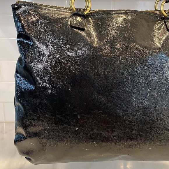 Coach Daisy Poppy Signature XL Patent Leather Tote Shoulder Bag - Picture 6 of 17